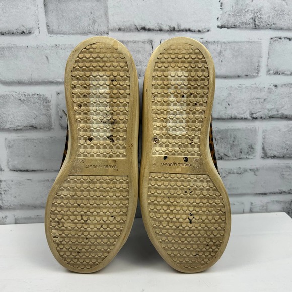 Isabel Marant Bart Leopard Print Calf Hair Low Top Sneaker Sz 39 - Picture 12 of 13